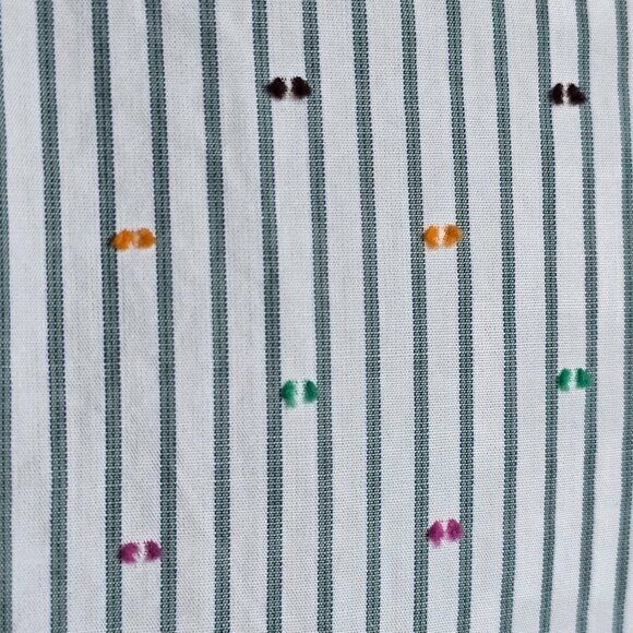 BROOKS BROTHERS ( 12 ) RED FLEECE Pin Stripe Embroidered Button Up - Picture 2 of 9